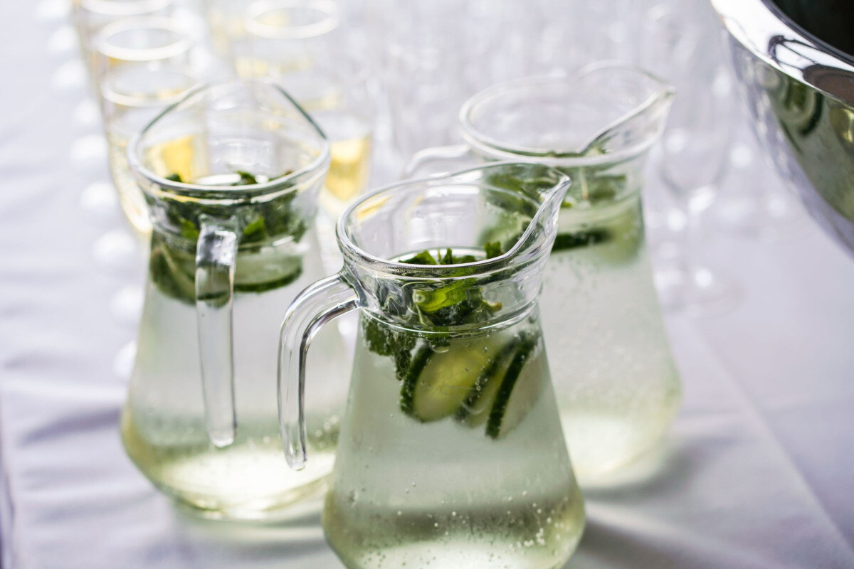 cucumber water from catering business